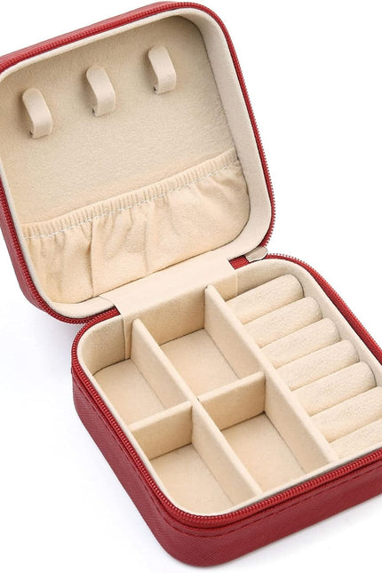 Plush Velvet Travel Jewelry Case Organizer, Small Travel Jewelry Box,Portable Je