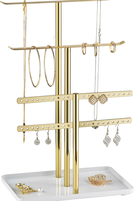 Jewelry Stand Holder Organizer: 14.5" Sturdy Hanger for 80 Pcs Jewelry, Gift for
