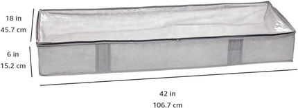 under Bed Fabric Zipper Blanket Storage Container Bags with Window and Handles, 