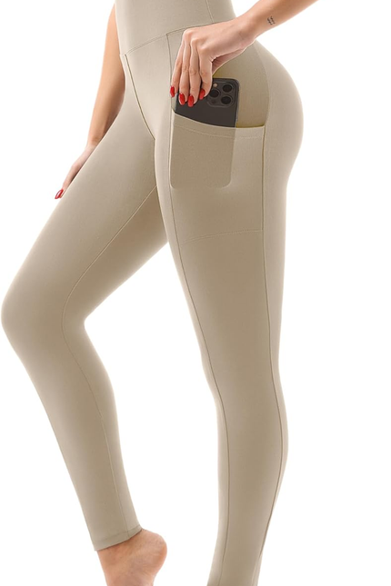 SINOPHANT High Waisted Leggings with Pockets Women, Full Length Capri Buttery So