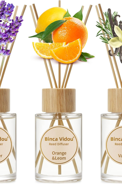 Reed Diffuser Set, Binca Vidou Lavender & Osmanthus Natural Perfume Scent Oil Di