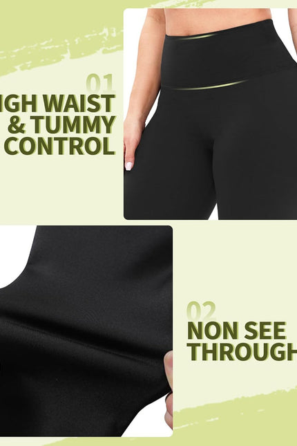 Women's Plus Size High Waisted Leggings: Soft, Tummy Control (Sizes L-6XL)