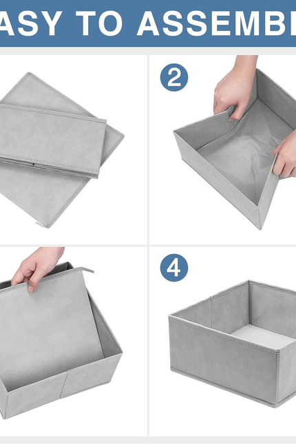12-Pack Drawer Organizer Bins – Foldable Closet & Dresser Dividers for Clothes