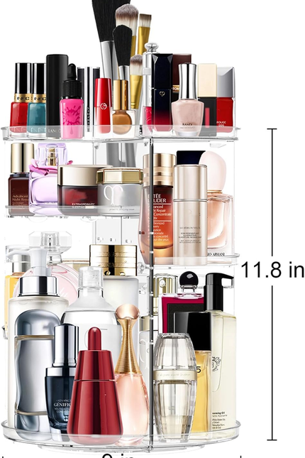 Makeup Organizer 360 Rotating Cosmetic Organizer DIY Adjustable Makeup Carousel 
