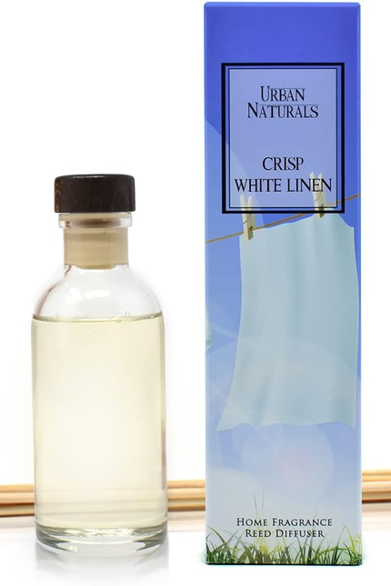 Crisp White Linen Reed Diffuser Gift Set | with Citrus, Ozone, Ylang-Ylang, Lili