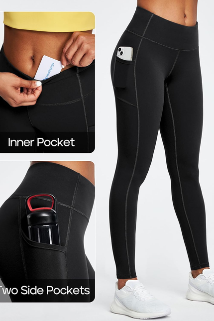 Heathyoga Leggings with Pockets for Women Tummy Control High Waisted Yoga Pants 
