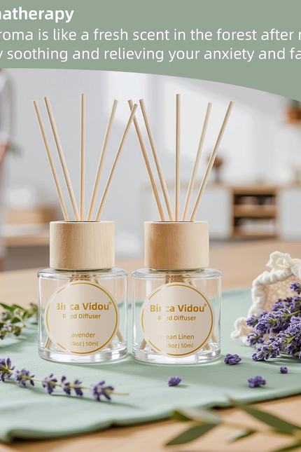 Reed Diffuser Set Lavender & Linen Natural Scent Theme Oil Diffusers with Sticks