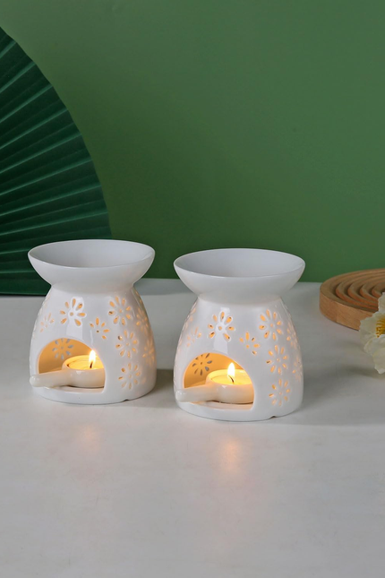 Ceramic Tea Light Candle Holder, Essential Oil Burner Wax Melt Burner, Incense A