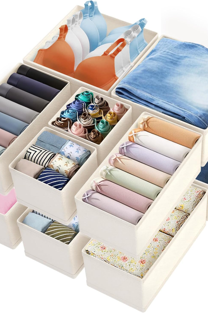 Drawer Organizer Clothes - Dresser Organizer for Baby Clothes, Underwear, Sock -