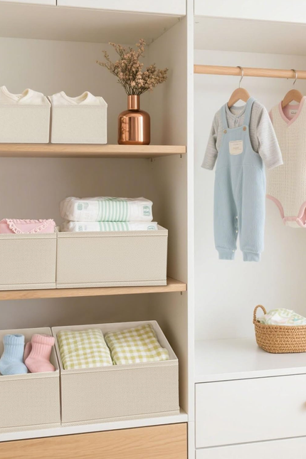 Drawer Organizer Clothes - Dresser Organizer for Baby Clothes, Underwear, Sock -