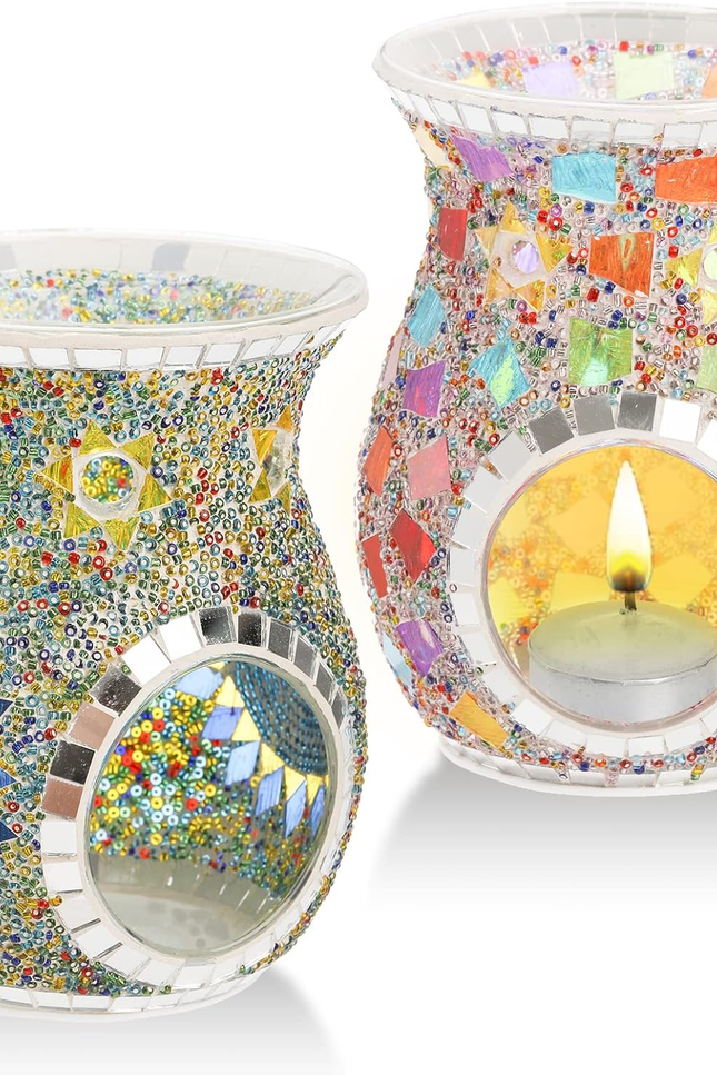 2 Pack Essential Oil Burner, Fragrance Oil Warmer, Decorative Tealight Candle Ho