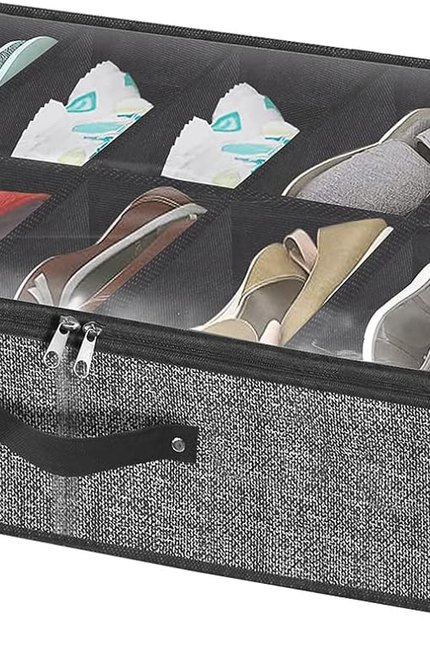 Under Bed Shoe Storage Organizer for Closet Fits 24 Pairs-Sturdy Underbed Shoe S