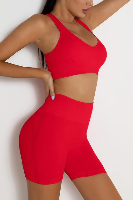 Workout Sets Two Piece Outfits for Women Clothes Gym Yoga Seamless Racerback Spo