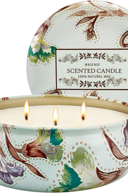 Peach Scented Candles 12Oz 40 Hour Long Lasting, 3 Wick Soy Candles for Home Sce