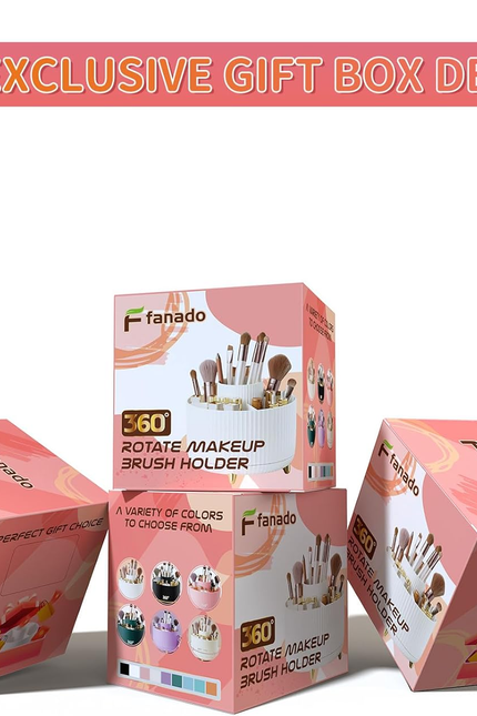 360° Rotating Desktop Women Brush Holder Organizer, Makeup Organizers Countertop