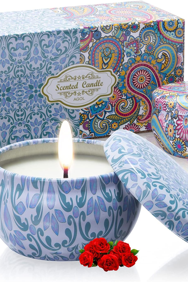 2 Pack Scented Candles, 2.5 Oz Aromatherapy Candles for Home Scented, Natural So