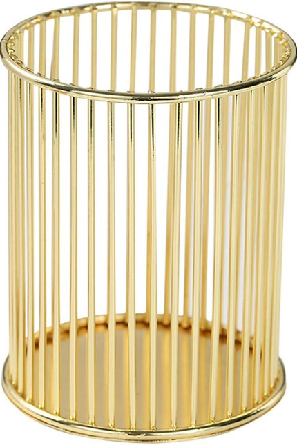 Gold Metal Pen Holder for Desk, Makeup Brushes Cup, Pencil Holders, Office&Home 