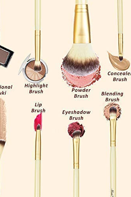 Matto Makeup Brushes 10-Piece Golden Makeup Brush Set with Foundation Powder Min