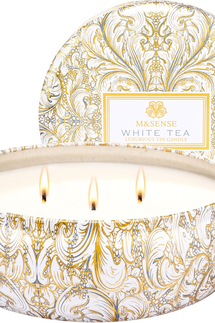 Peach Scented Candles 12Oz 40 Hour Long Lasting, 3 Wick Soy Candles for Home Sce