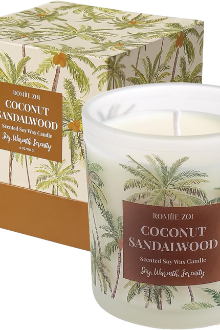 Scented Candle - Eucalyptus & Mint - 6Oz Aromatherapy Soy Wax Jar Candle for Hom