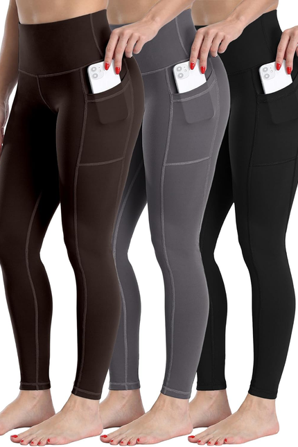 CHRLEISURE Fleece Lined Leggings Women with Pockets - Winter Warm Thermal Thick 