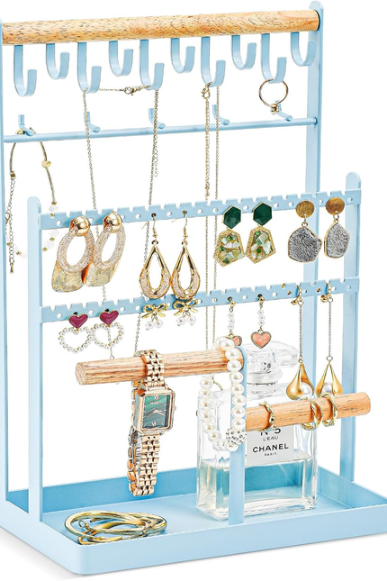Jewelry Organizer Stand Necklace Organizer Earring Holder, 6 Tier Jewelry Stand 