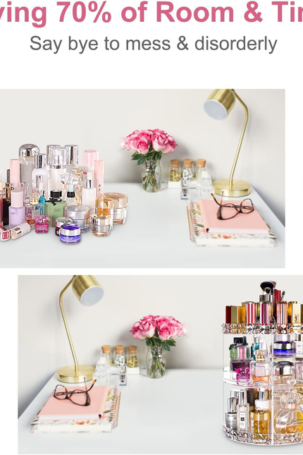 360 Rotating Makeup Organizer Large Perfume Cosmetics Organizer Beauty Organizer