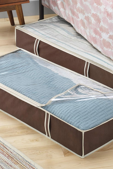 Zippered Underbed Bags Java Set of 2 Pieces