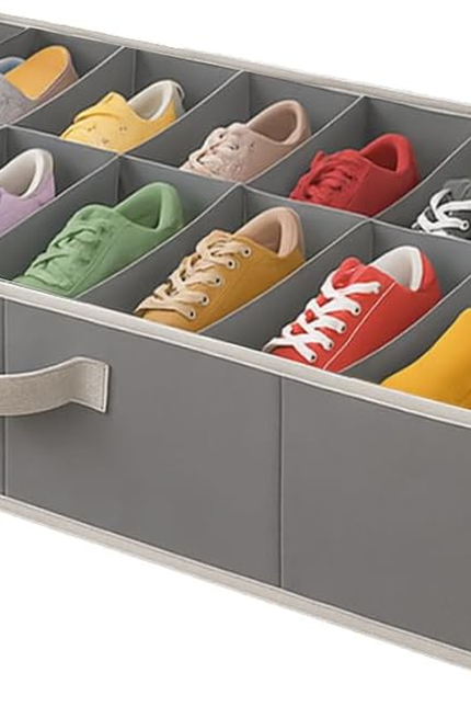 Under Bed Shoe Storage Organizer - TEAR-RESISTANT Heavy Duty 600D Material - Fit