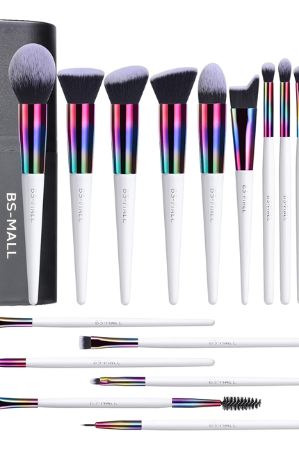 BS-MALL Makeup Brush Set 18 Pcs Premium Synthetic Foundation Powder Concealers E