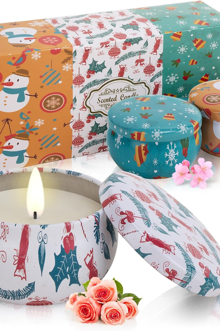 3 Pack Scented Candles Gift, 2.5 Oz Aromatherapy Candles for Home Scented, Natur