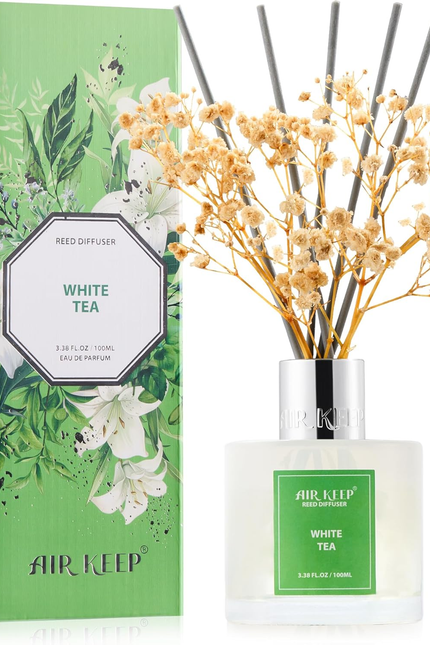 Reed Diffuser Set,3.38 Fl Oz (100 Ml) - Lavender Field Oil Diffusers with 8 Reed