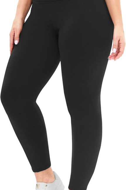 Women's Plus Size High Waisted Leggings: Soft, Tummy Control (Sizes L-6XL)