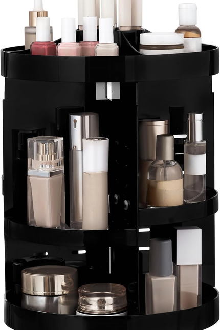 360 Rotating Makeup Organizer Adjustable Carousel Small Capacity Revolving Perfu