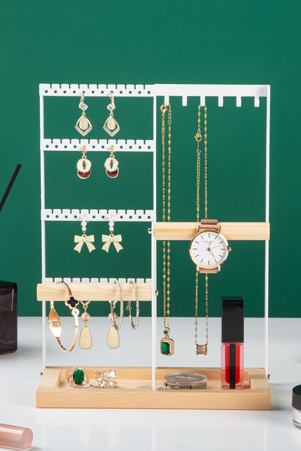 Jewelry Organizer Stand, Jewelry Holder, Lengnoy 4 Tier Earring Holder with 48 H