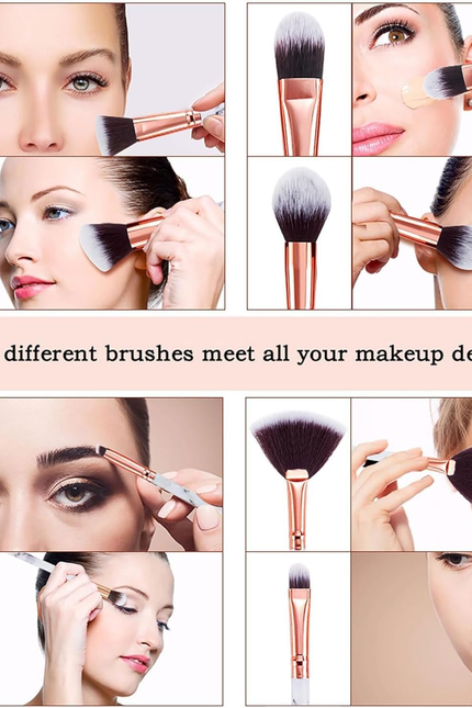 DUAIU Makeup Brushes Set Make up Brushes Professional 15Pcs Marble Makeup Brush 