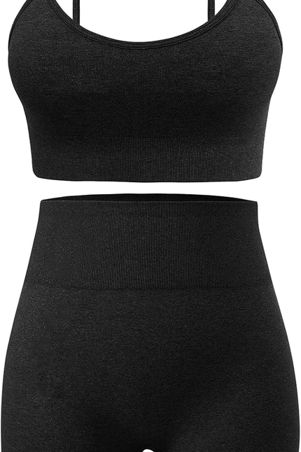 Workout Sets for Women 2 Piece Outfits Gym Shorts Women High Waisted with Adjust