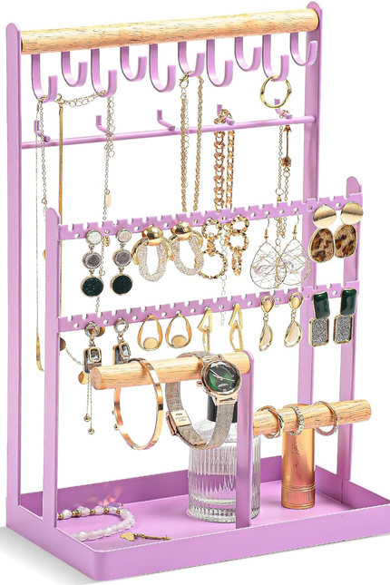 Jewelry Organizer Stand Necklace Organizer Earring Holder, 6 Tier Jewelry Stand 