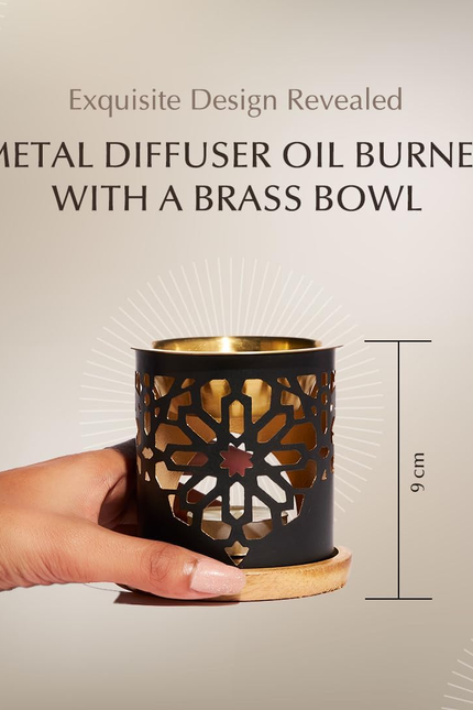 Essential Oil Burner by  | Brass Burner with Candle | Use for Aroma Oil, Diffuse