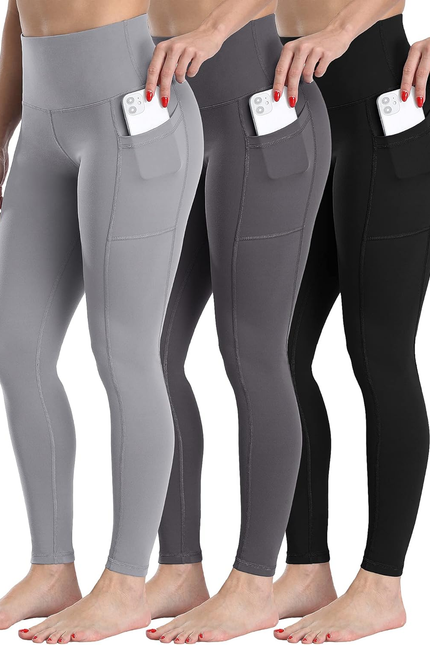 CHRLEISURE Fleece Lined Leggings Women with Pockets - Winter Warm Thermal Thick 