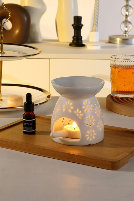 Ceramic Tea Light Candle Holder, Essential Oil Burner Wax Melt Burner, Incense A