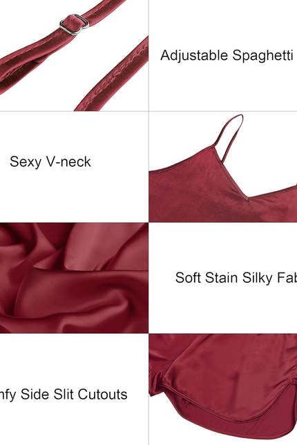 Soft Satin Womens Pajamas Cami Shorts Sleepwear Set Silk Pajamas for Women