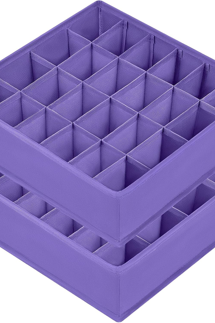 Sock Drawer Organizer Divider, 16-Cell Underwear Organizers and Storage Fabric D