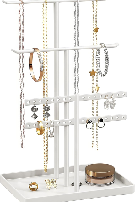 Jewelry Stand Holder Organizer: 14.5" Sturdy Hanger for 80 Pcs Jewelry, Gift for