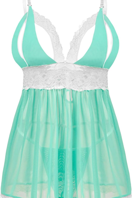 Women plus Size Lingerie Set Sexy Lace Babydoll Lingerie Dress Chemise Sleepwear