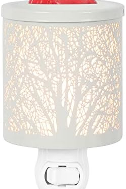 White Metal Plug in Wax Warmer Tree Pattern Wall Warmer for Scented Wax with Rem
