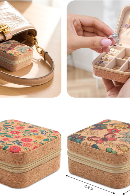 2-Pack Travel Jewelry Organizer Case – Retro Print Portable Boxes
