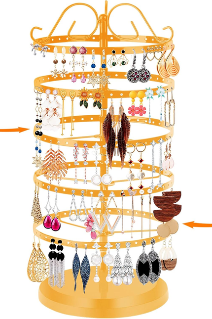 360 Rotating Earring Holder Organizer Stand,5 Tiers Acrylic Jewelry Organizers a