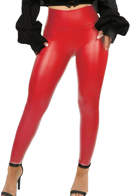 RIOJOY Womens Sexy Leather Leggings PU High Waist Butt Lifting Pleather Pants St