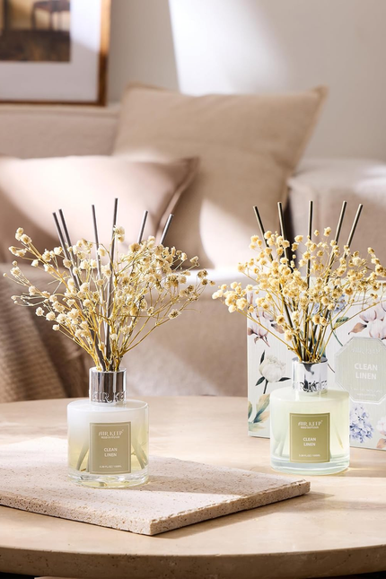 Reed Diffuser 3.38 Oz (100Ml) 2Pk, Clean Linen Scented Reed Diffuser Set,Reed Di
